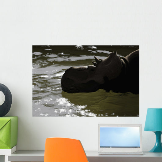 Pachyrhinosaurus Dinosaur Prehistoric Lake Wall Decal