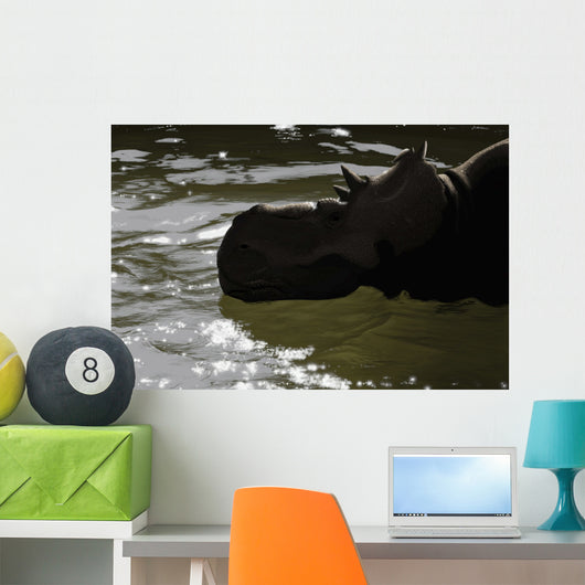Pachyrhinosaurus Dinosaur Prehistoric Lake Wall Decal