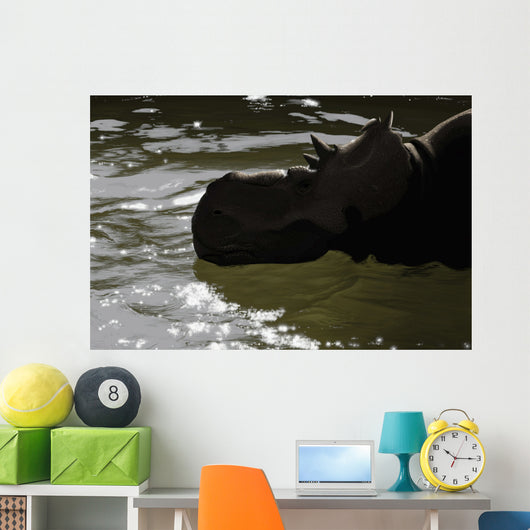 Pachyrhinosaurus Dinosaur Prehistoric Lake Wall Decal
