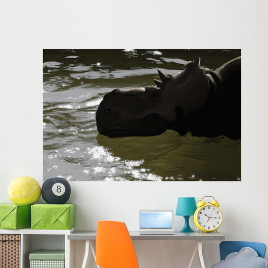 Pachyrhinosaurus Dinosaur Prehistoric Lake Wall Decal