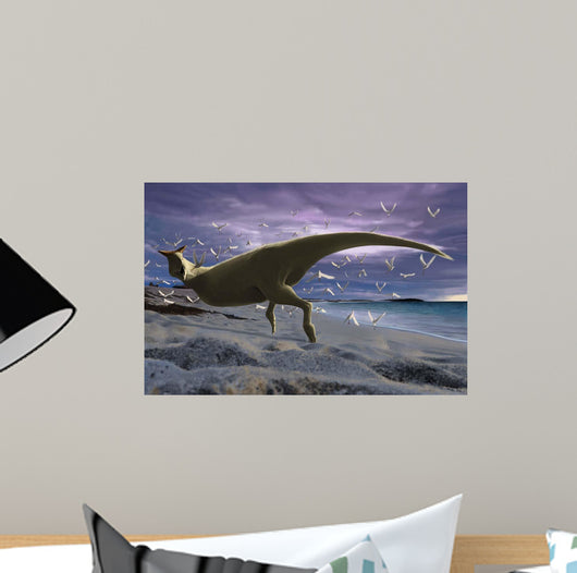 Albino Carnotaurus Surprising Flock Wall Decal