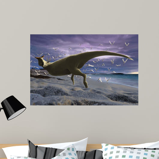 Albino Carnotaurus Surprising Flock Wall Decal