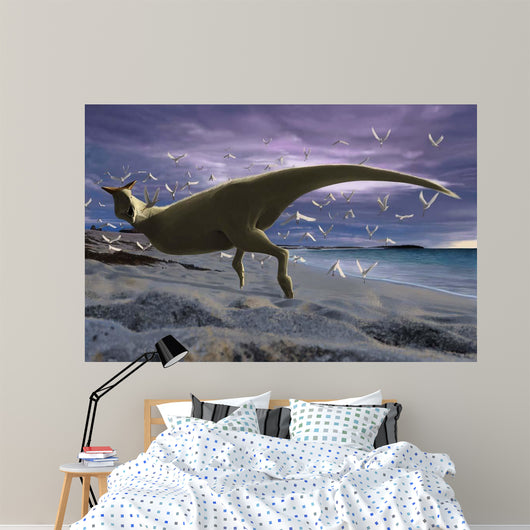 Albino Carnotaurus Surprising Flock Wall Decal