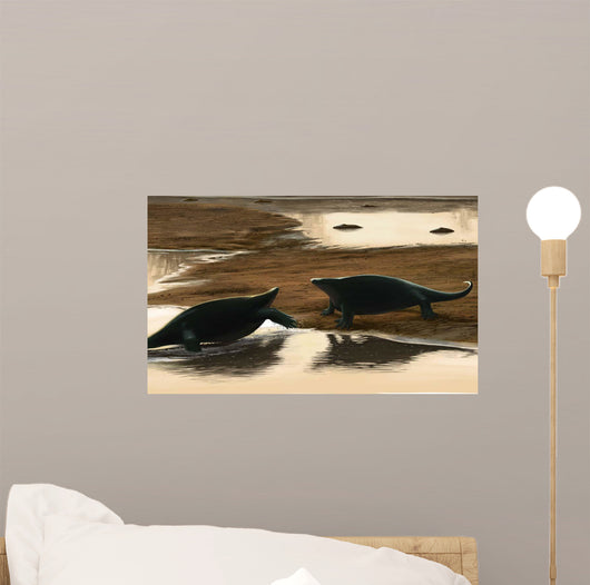 Cotylorhynchus Confrontation Water's Edge Wall Decal