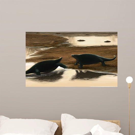 Cotylorhynchus Confrontation Water's Edge Wall Decal
