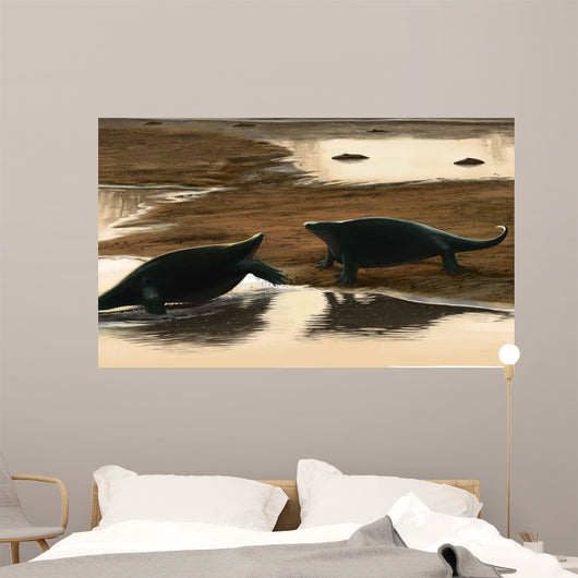 Cotylorhynchus Confrontation Water's Edge Wall Decal
