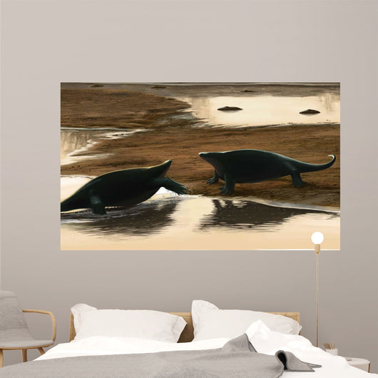 Cotylorhynchus Confrontation Water's Edge Wall Decal