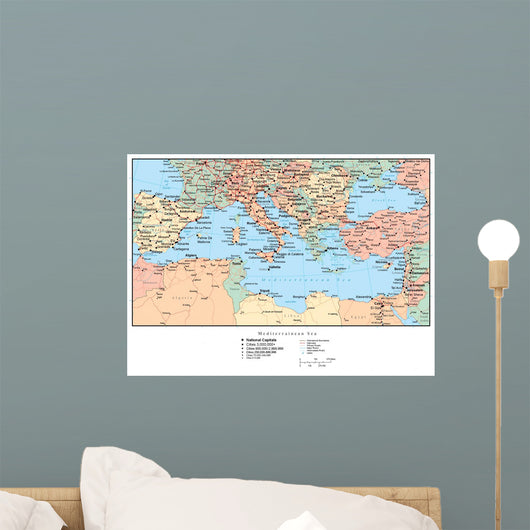 Map of the Mediterranean (Europe) Wall Mural