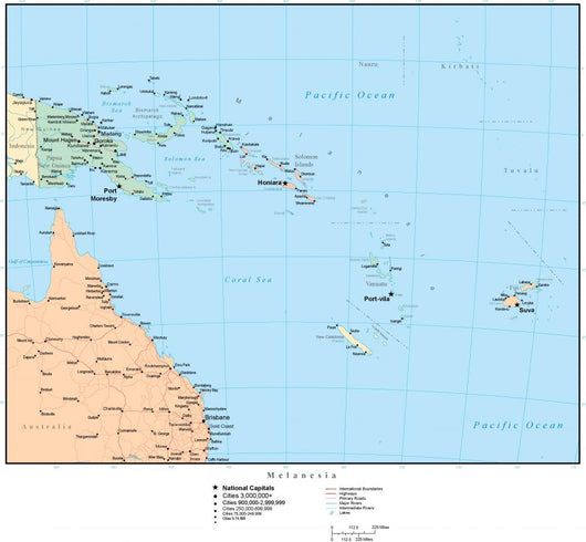 Map of Oceania (Australia) Wall Mural