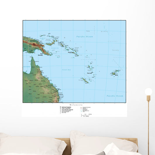 Map of Oceania (Australia) Wall Mural