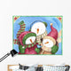 snowman with bluebird Wall Mural