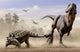 Euoplocephalus Hits T-rexs Foot Wall Decal