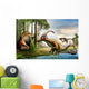 Acrocanthosaurus Observes Tenontosaurus Being Wall Decal