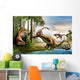 Acrocanthosaurus Observes Tenontosaurus Being Wall Decal