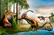 Acrocanthosaurus Observes Tenontosaurus Being Wall Decal