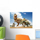 Tyrannosaurus Rex Fighting with Wall Decal