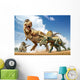 Tyrannosaurus Rex Fighting with Wall Decal