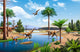 Two Herrerasaurus Dinosaurs Chasing Wall Decal