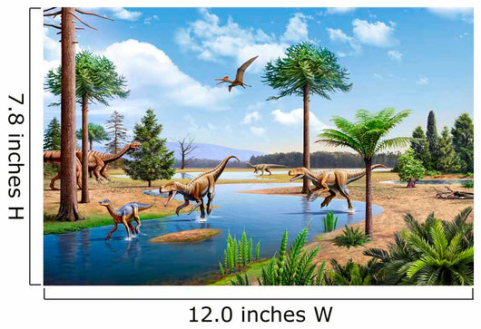 Two Herrerasaurus Dinosaurs Chasing Wall Decal