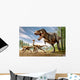 Tyrannosaurus Rex Attacking Two Wall Decal