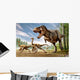Tyrannosaurus Rex Attacking Two Wall Decal