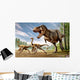 Tyrannosaurus Rex Attacking Two Wall Decal