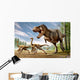 Tyrannosaurus Rex Attacking Two Wall Decal