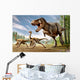 Tyrannosaurus Rex Attacking Two Wall Decal