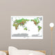 Topographical World Map Wall Mural