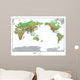 Topographical World Map Wall Mural