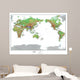 Topographical World Map Wall Mural