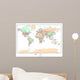 Political World Map Wall Mural