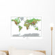 Topographical World Map Wall Mural