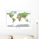 Topographical World Map Wall Mural