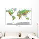 Topographical World Map Wall Mural