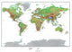Topographical World Map Wall Mural