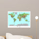 Topographical World Map Wall Mural