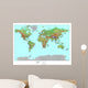 Topographical World Map Wall Mural