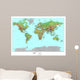 Topographical World Map Wall Mural