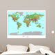 Topographical World Map Wall Mural