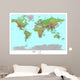 Topographical World Map Wall Mural