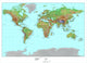 Topographical World Map Wall Mural