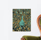Gold Teal Peacock Wall Decal