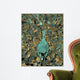 Gold Teal Peacock Wall Decal