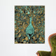 Gold Teal Peacock Wall Decal
