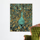 Gold Teal Peacock Wall Decal