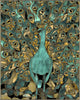 Gold Teal Peacock Wall Decal
