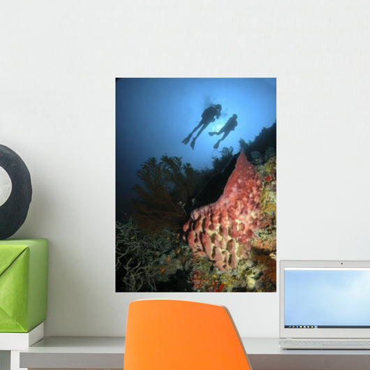 Divers Hovering above Large Wall Decal