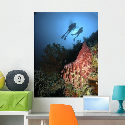 Divers Hovering above Large Wall Decal