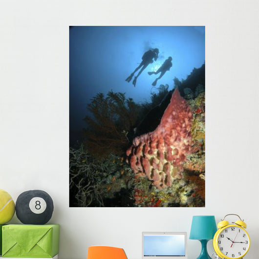 Divers Hovering above Large Wall Decal